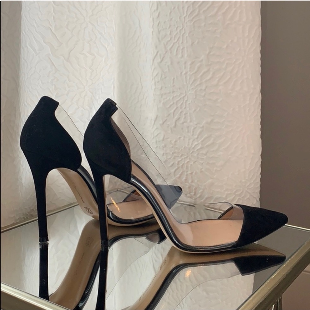 Gianvitto Rossi 100mm transparent suede pumps heel - Picture 2 of 7